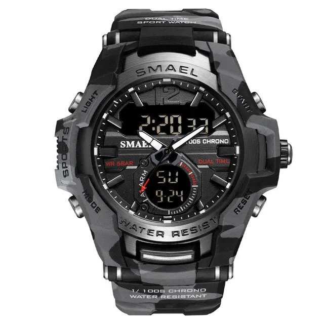 Mens 50M Waterproof Mascular Digital Analog Display Watches