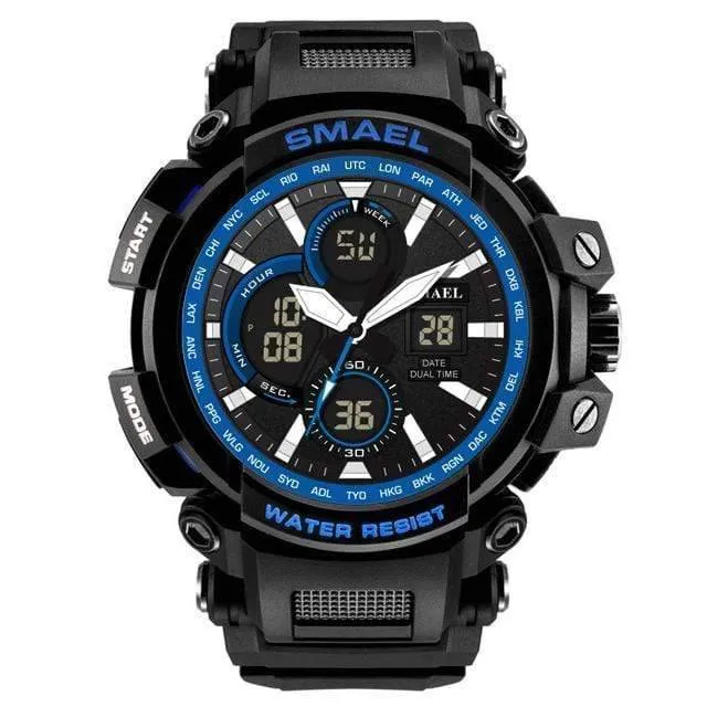 Men's Dual Time Camo Military Watch - Tactical Durable Wristwatch