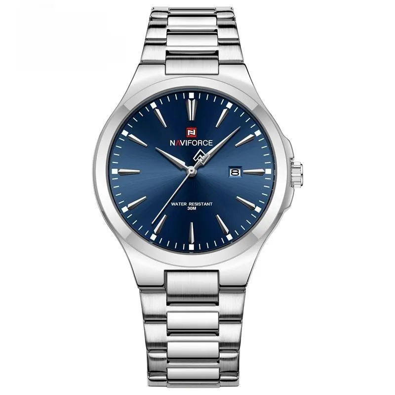 Men'S Luxury Quartz Watch Waterproof Stainless Steel Strap Wristwatch