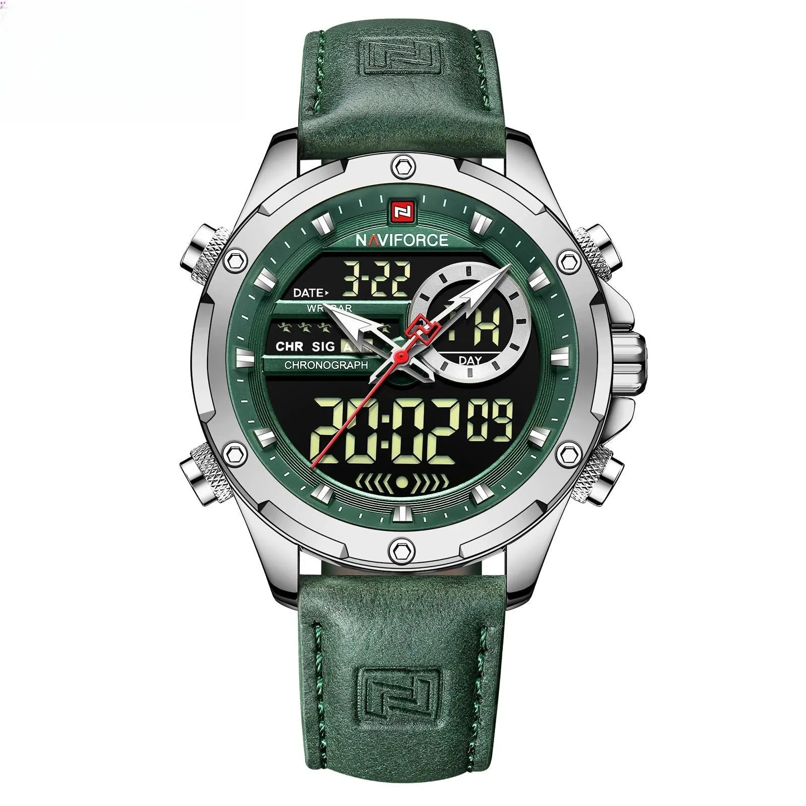Men's Movement Quartz Modern Watch Men Waterproof Chronograph Leather Band Wristwatch