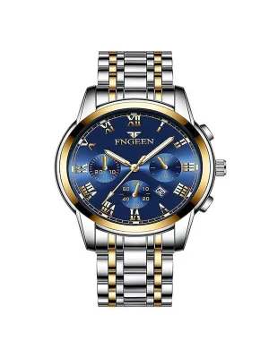 Men'S Stainless Steel Waterproof Quartz Wristwatch