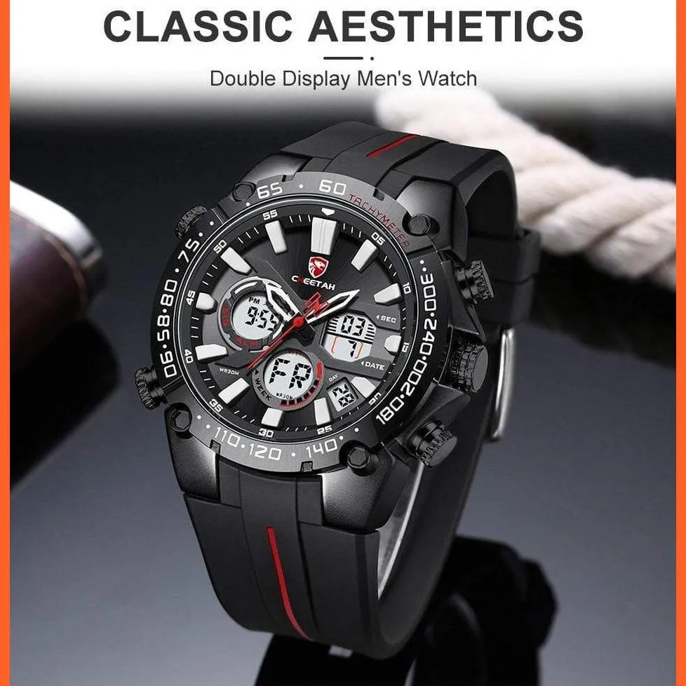 Mens Watches Top Luxury Brand Fashion Sport Watch | Chronograph Waterproof Quartz Silicone Wristwatch