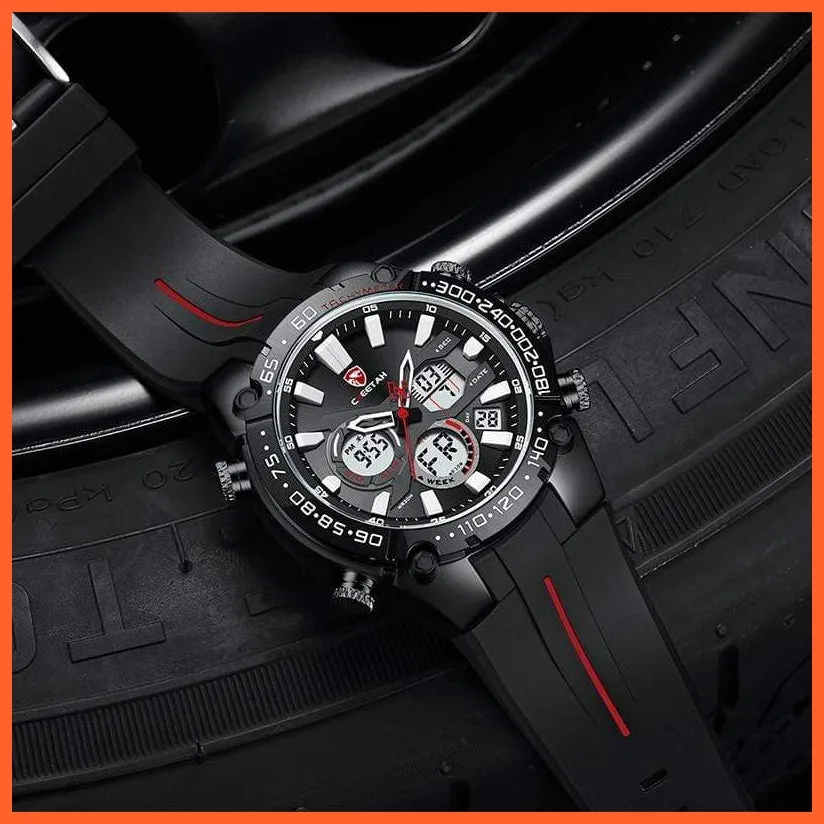Mens Watches Top Luxury Brand Fashion Sport Watch | Chronograph Waterproof Quartz Silicone Wristwatch
