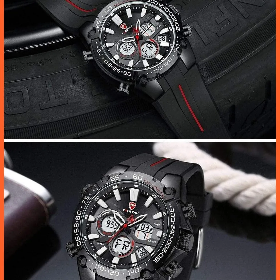 Mens Watches Top Luxury Brand Fashion Sport Watch | Chronograph Waterproof Quartz Silicone Wristwatch