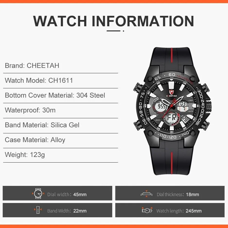 Mens Watches Top Luxury Brand Fashion Sport Watch | Chronograph Waterproof Quartz Silicone Wristwatch
