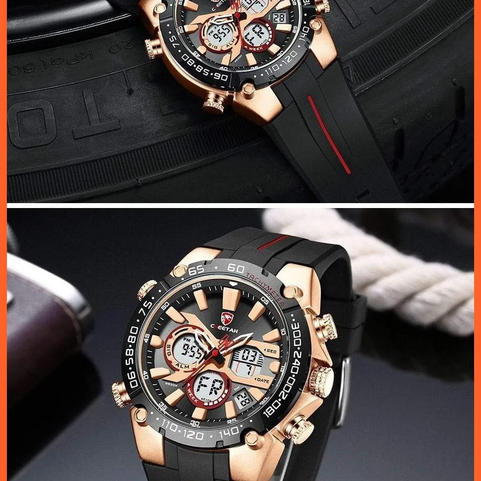 Mens Watches Top Luxury Brand Fashion Sport Watch | Chronograph Waterproof Quartz Silicone Wristwatch