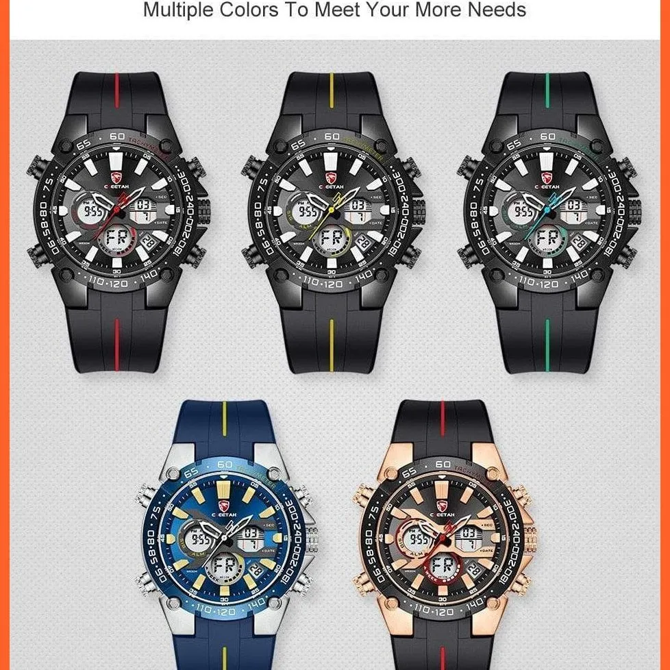 Mens Watches Top Luxury Brand Fashion Sport Watch | Chronograph Waterproof Quartz Silicone Wristwatch