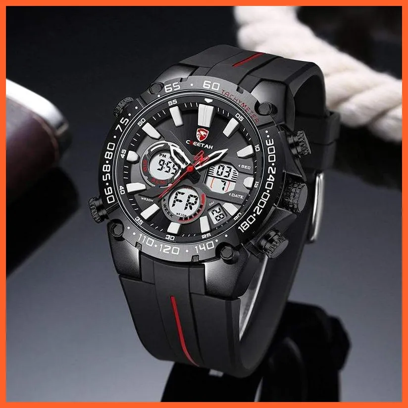 Mens Watches Top Luxury Brand Fashion Sport Watch | Chronograph Waterproof Quartz Silicone Wristwatch