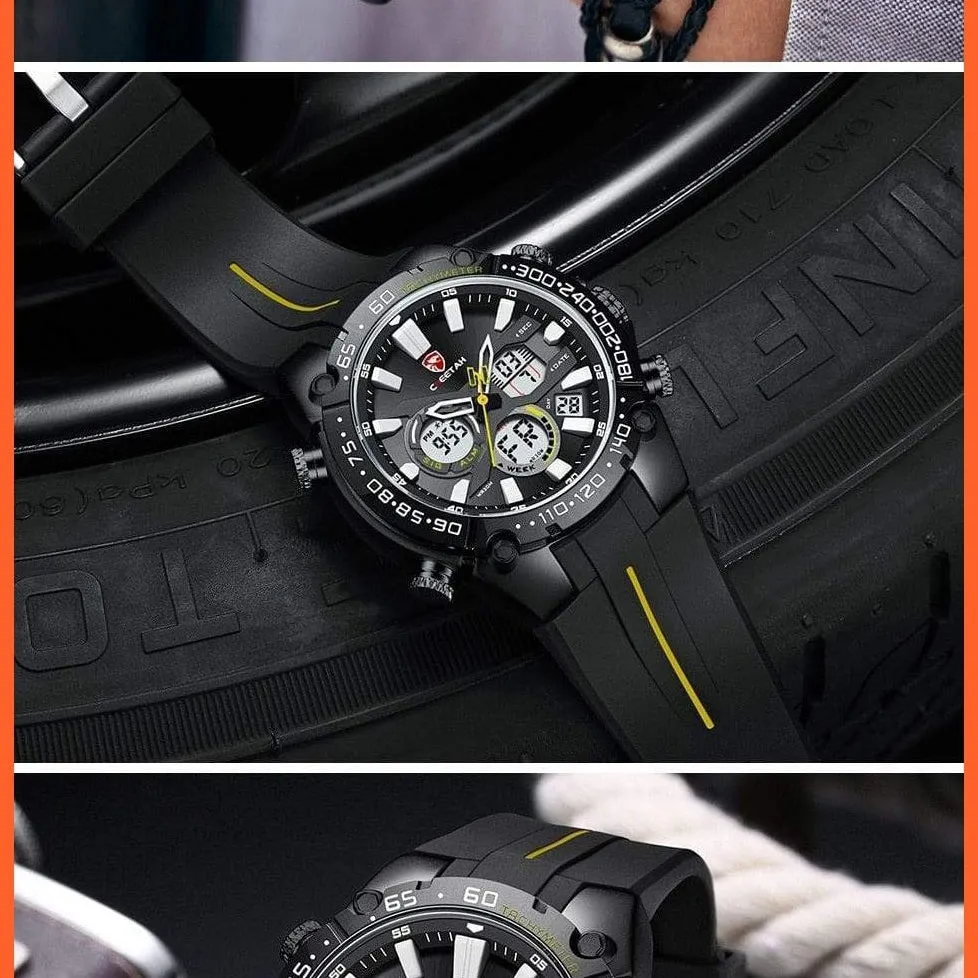 Mens Watches Top Luxury Brand Fashion Sport Watch | Chronograph Waterproof Quartz Silicone Wristwatch