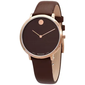 Movado Modern 47 Quartz Brown Dial Ladies Watch 0607405