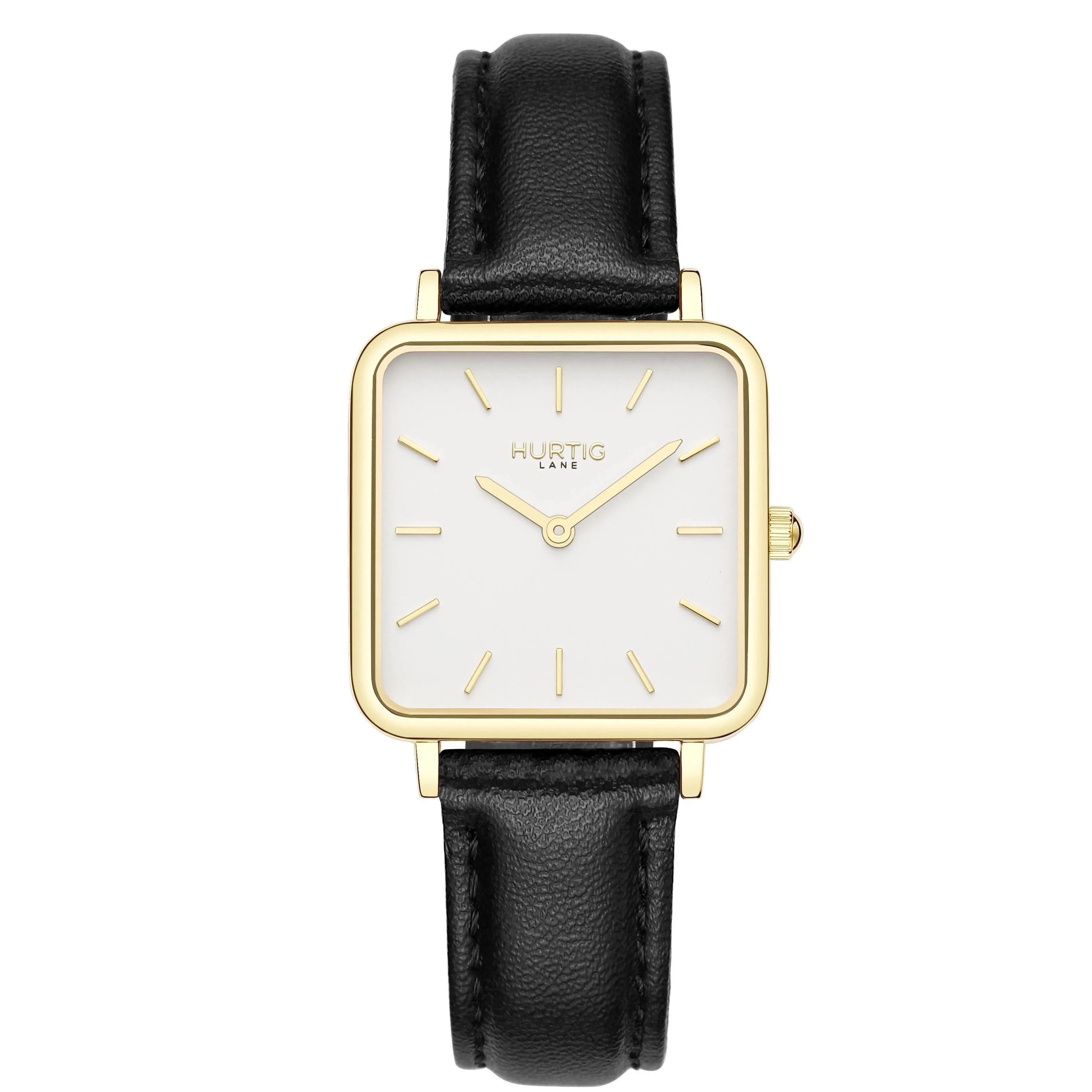 Neliö Square Stainless Steel Watch Gold, White & Gold
