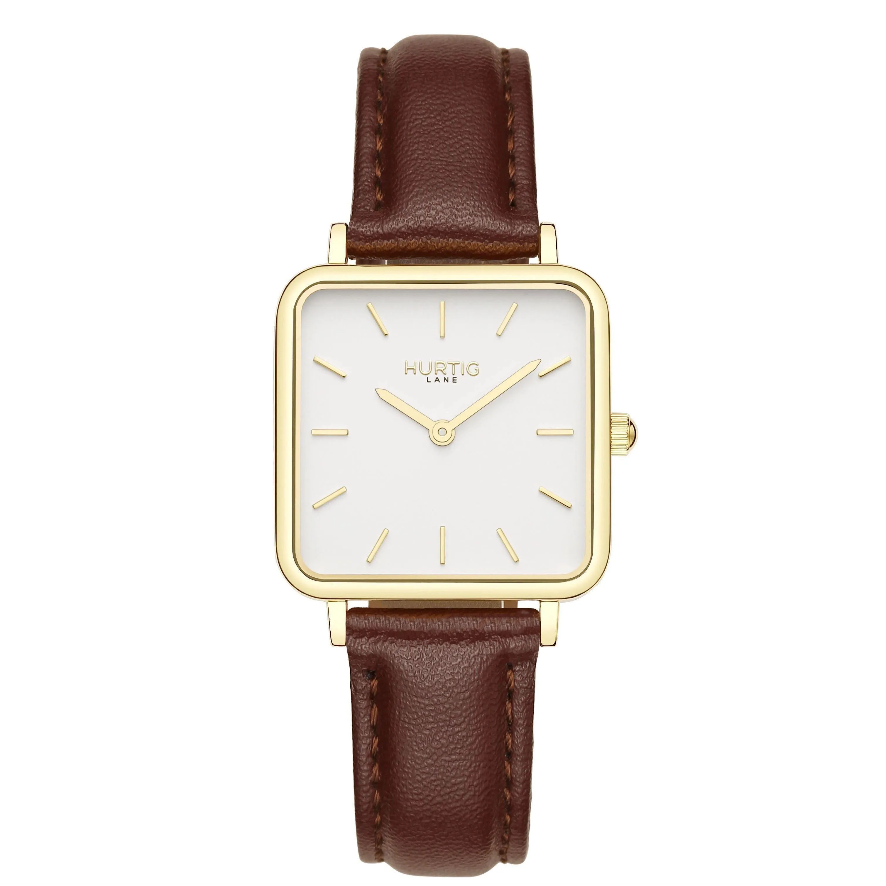 Neliö Square Stainless Steel Watch Gold, White & Gold