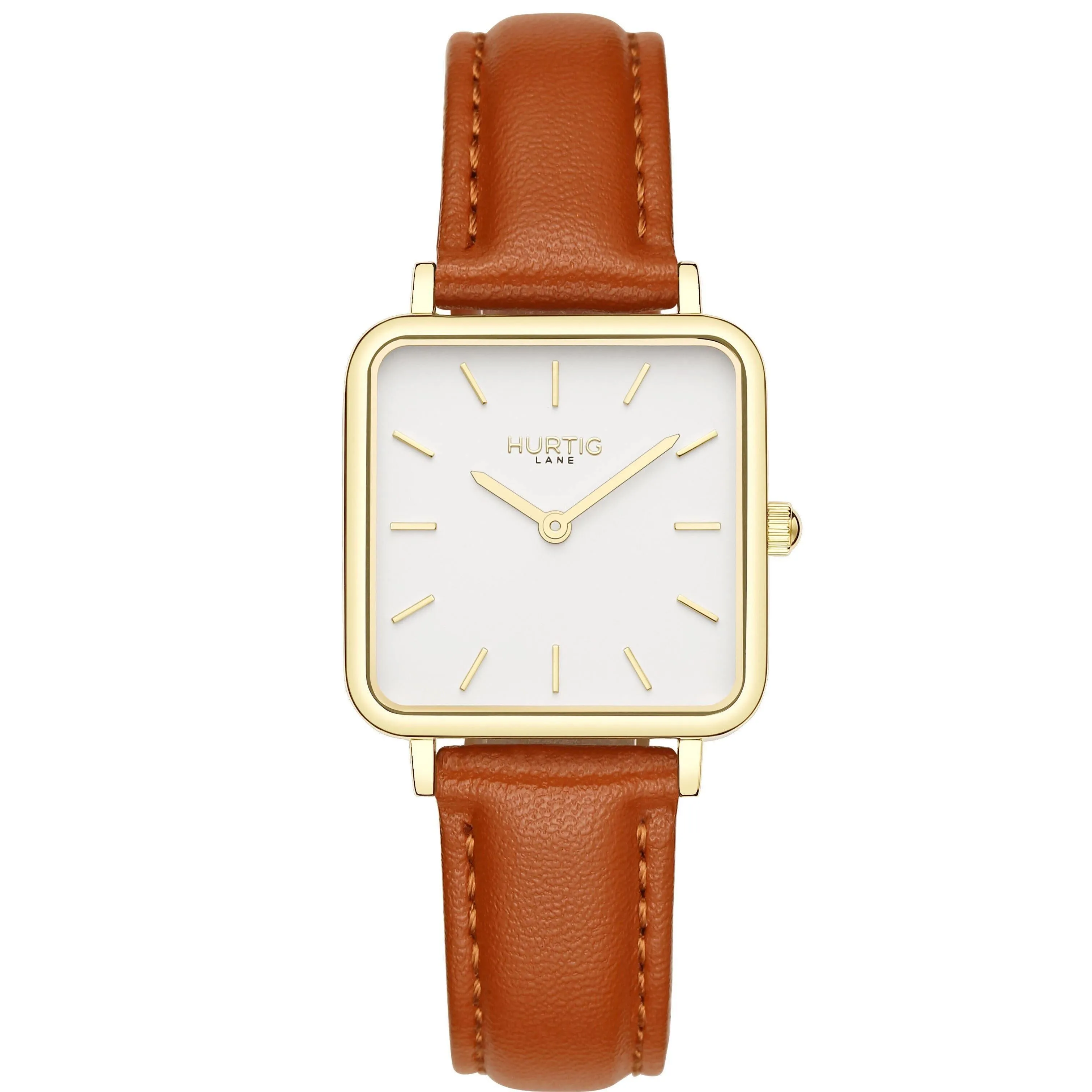 Neliö Square Stainless Steel Watch Gold, White & Gold