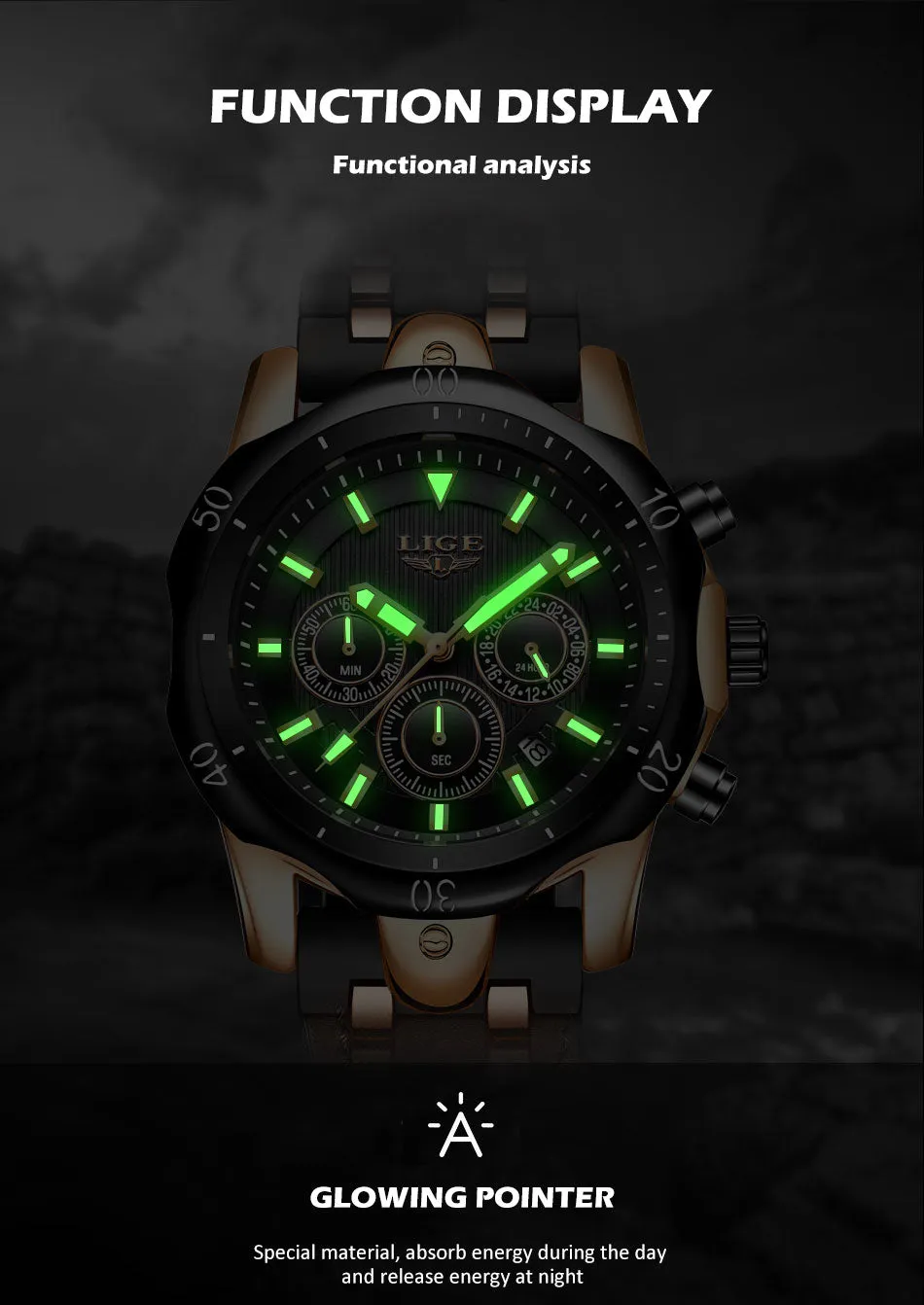 New Fashion Men Top Brand Waterproof Quart Wrist-Watch