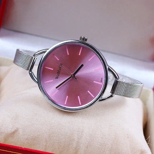 New Fashion Silver Watches for Women Dress Watches Quartz Watch Stainless Steel Watches Relogio Feminino Gift Clock