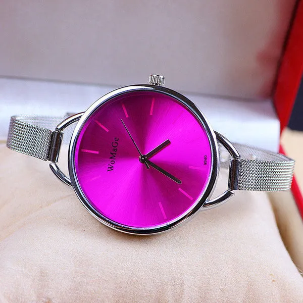 New Fashion Silver Watches for Women Dress Watches Quartz Watch Stainless Steel Watches Relogio Feminino Gift Clock