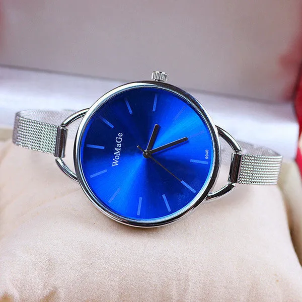 New Fashion Silver Watches for Women Dress Watches Quartz Watch Stainless Steel Watches Relogio Feminino Gift Clock