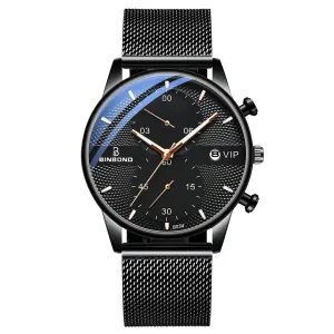 New Handsome Boy Business Man Watch Trend Quartz Watch Waterproof Calendar Watch W50879