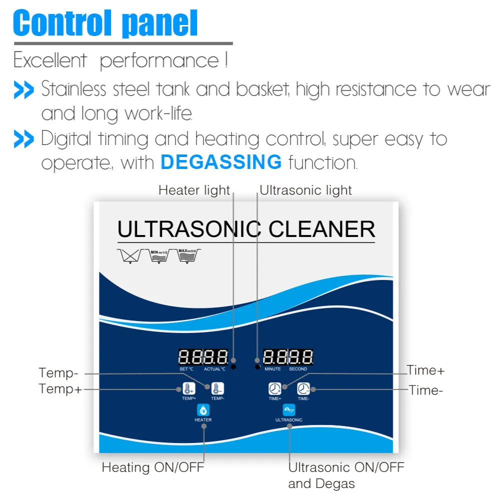 NNEDSZ 1.3L Digital Ultrasonic Cleaner Jewelry Ultra Sonic Bath Degas Parts Cleaning