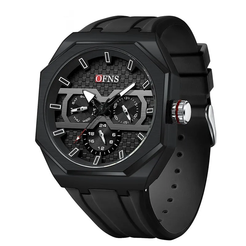 OFNS Three Eyes And Six Needles Fashion Waterproof Quartz Watch For Men 8023