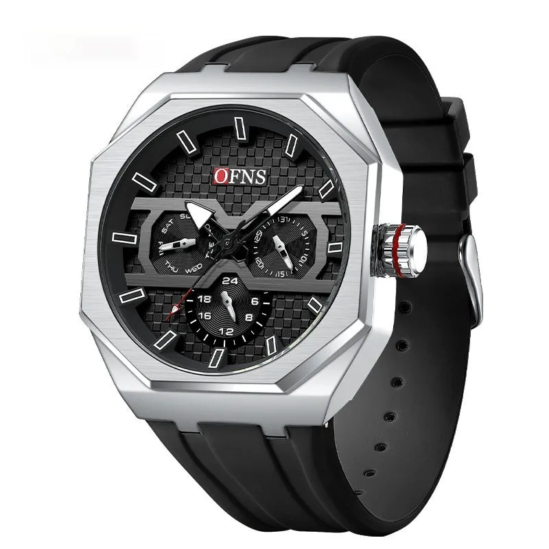 OFNS Three Eyes And Six Needles Fashion Waterproof Quartz Watch For Men 8023