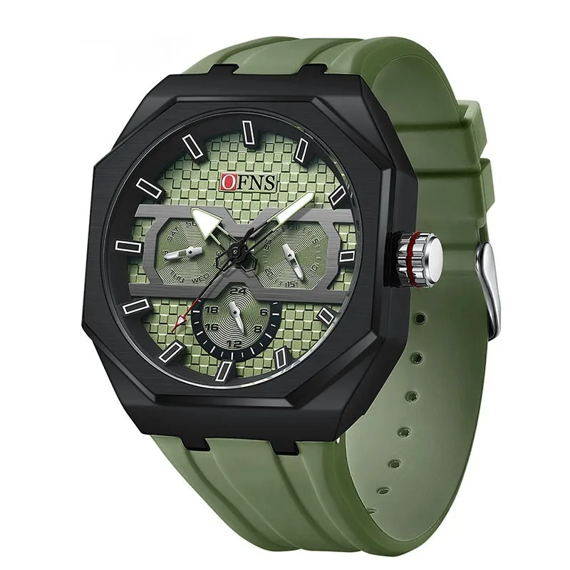OFNS Three Eyes And Six Needles Fashion Waterproof Quartz Watch For Men 8023