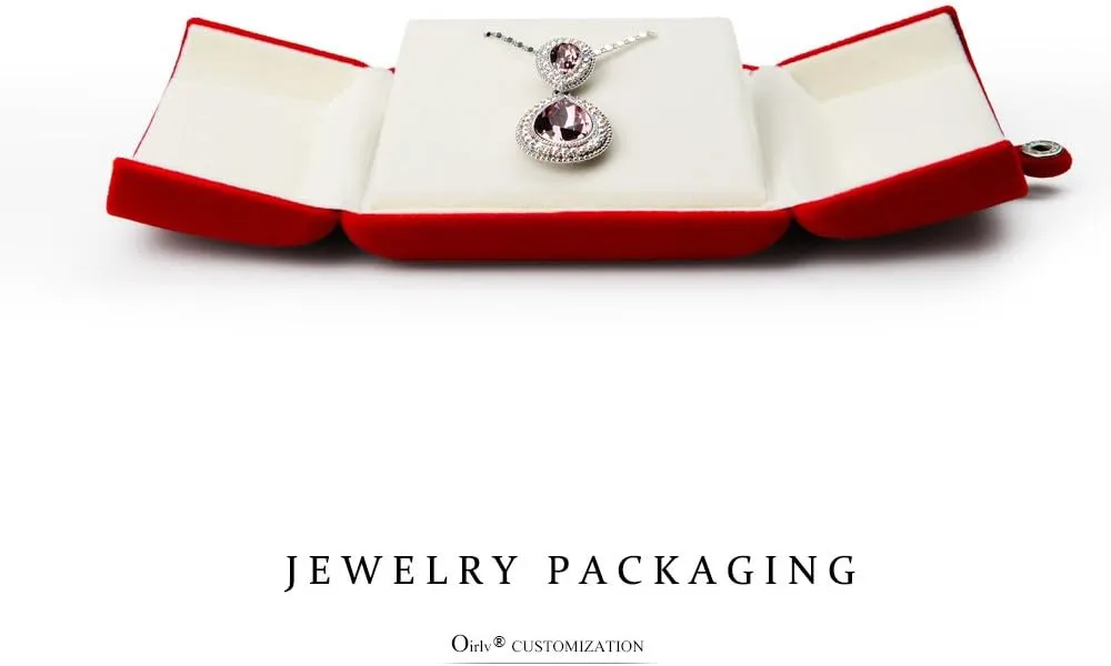 Oirlv Multifunctional Jewelry Box Velvet Pendant Necklace Gift Box Storage Case
