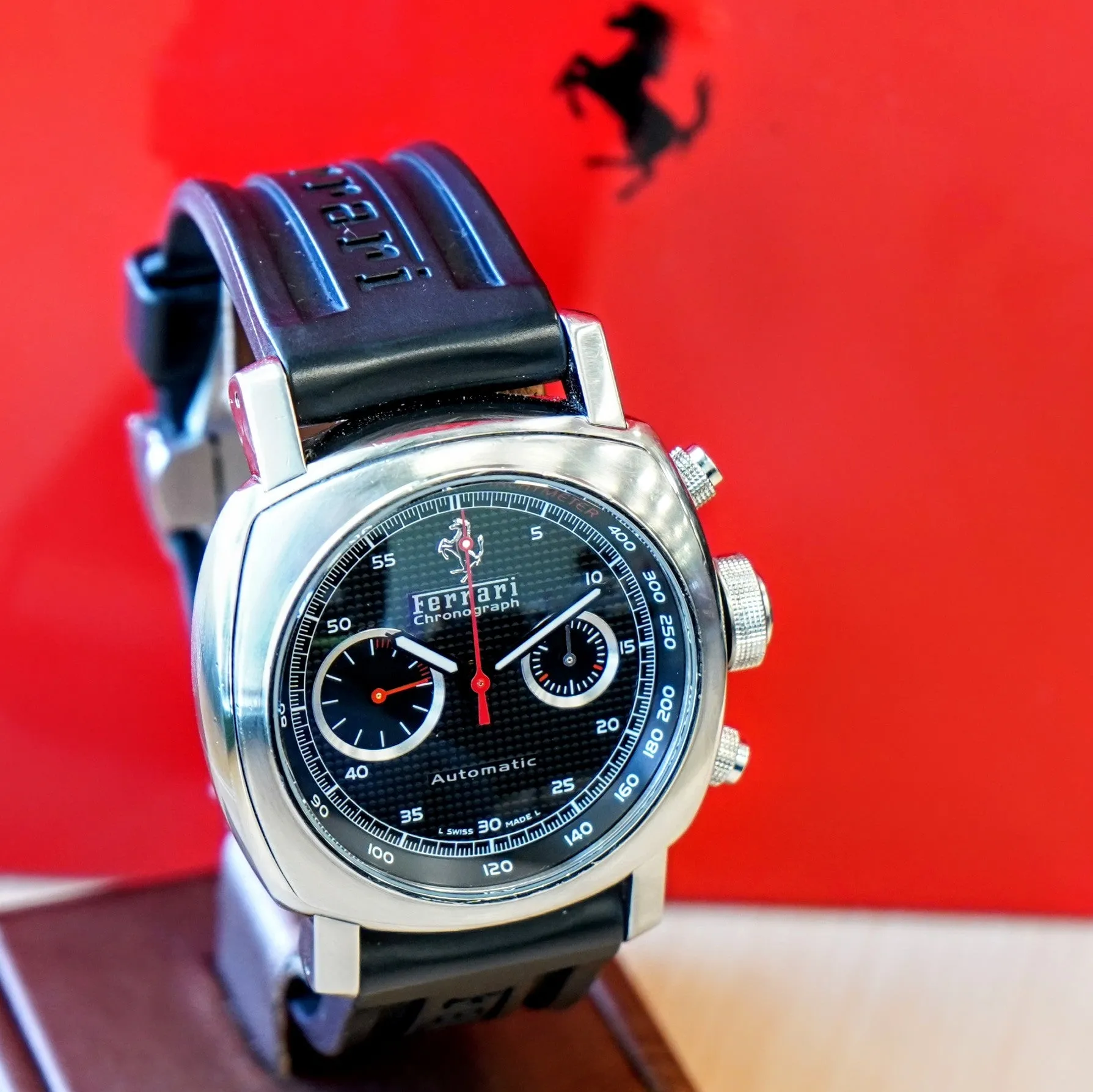 PANERAI Ferrari Grandturismo Chronograph Watch FER004 45mm Automatic Wristwatch - ALL Original Box & Papers