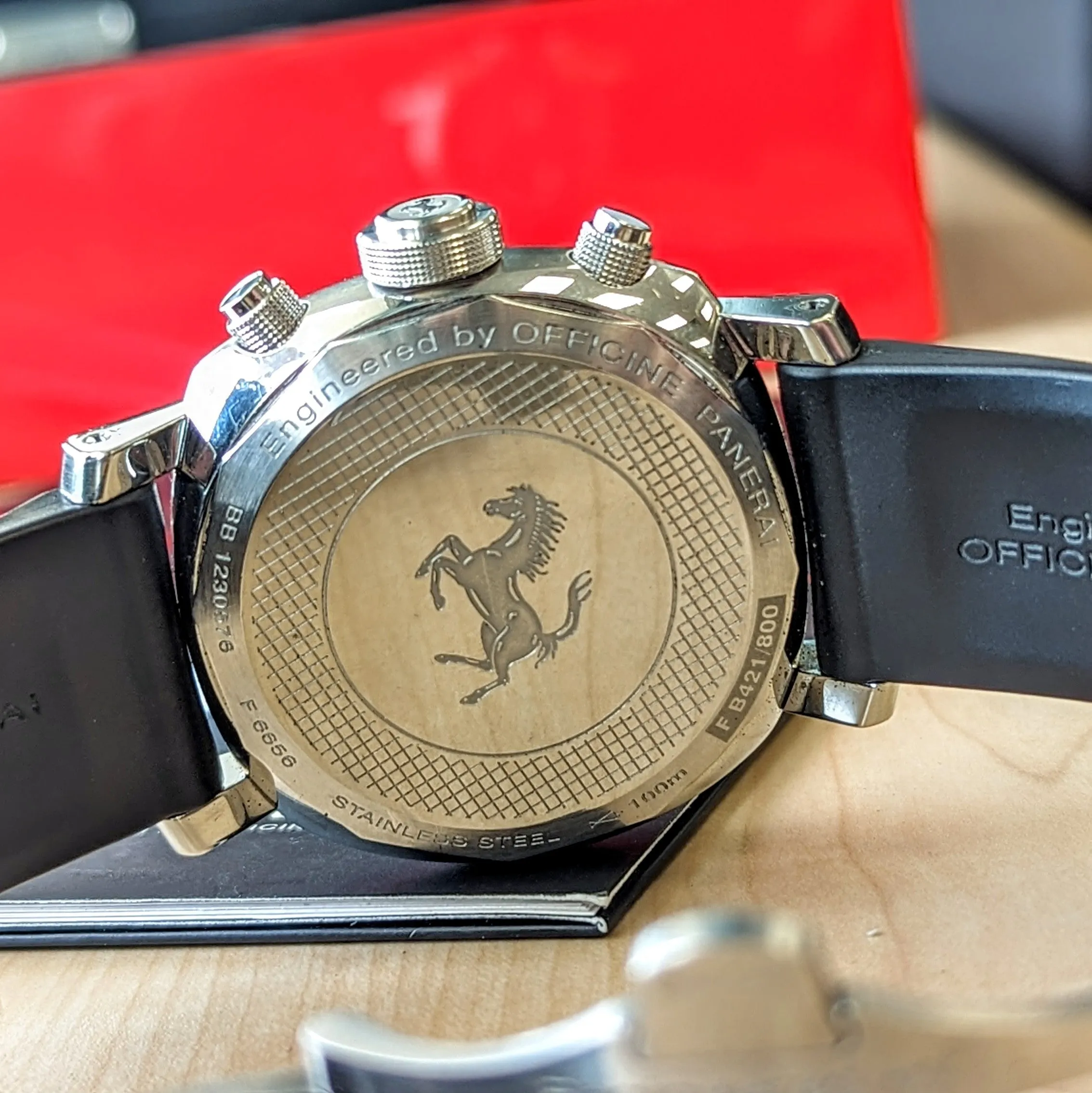 PANERAI Ferrari Grandturismo Chronograph Watch FER004 45mm Automatic Wristwatch - ALL Original Box & Papers