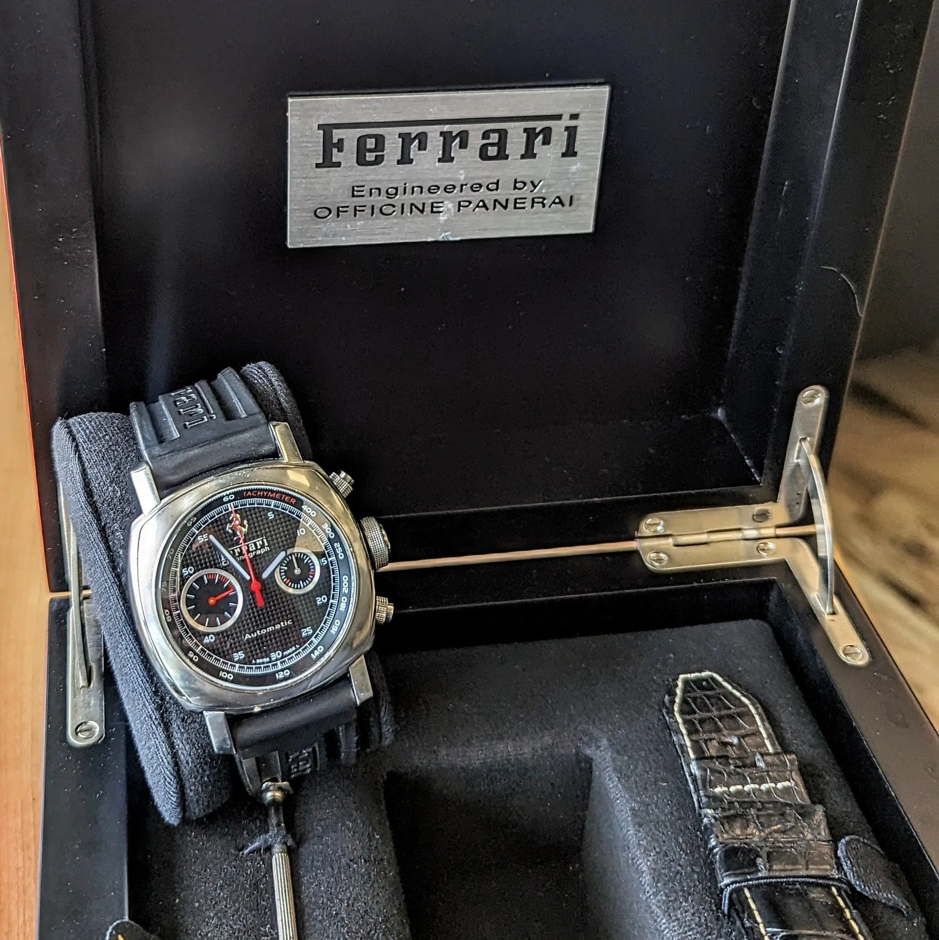 PANERAI Ferrari Grandturismo Chronograph Watch FER004 45mm Automatic Wristwatch - ALL Original Box & Papers