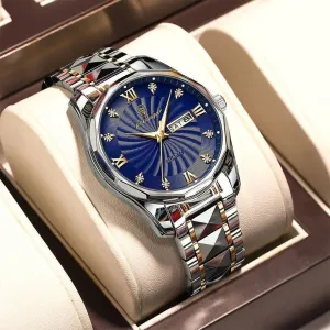 Poedagar Men's Luxury Stainless steel waterproof Watch
