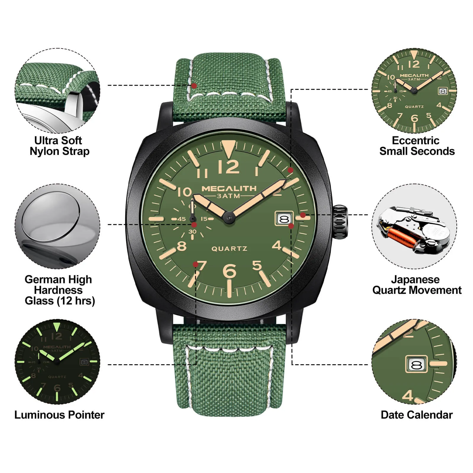 Quartz Watch | Nylon Band | Megalith 8283M
