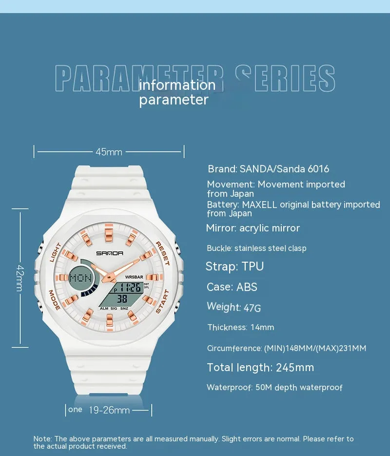 Sanda Sports Waterproof Analog Digital Watch for Men 6016