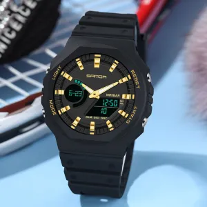 Sanda Sports Waterproof Analog Digital Watch for Men 6016