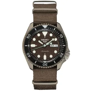Seiko Mens 5 Sports Nylon Strap Brown Dial Automatic Watch - SRPD85