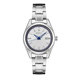 Seiko Men's White Dial Silver Band Stainless Steel Quartz Watch - SUR463