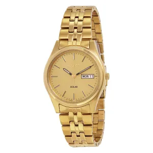 Seiko Solar Champagne Dial Men's Watch SNE036