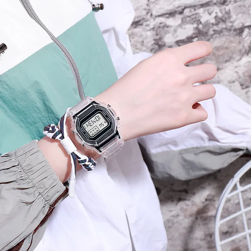 Sidiou Group Top Brand Men's Creative Sport Watches Luxury LED Digital Watch For Unisex Square Waterproof Luminous Watch