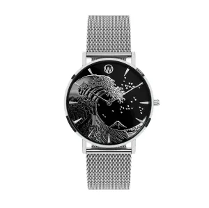 Silver Wave Waterproof Watch