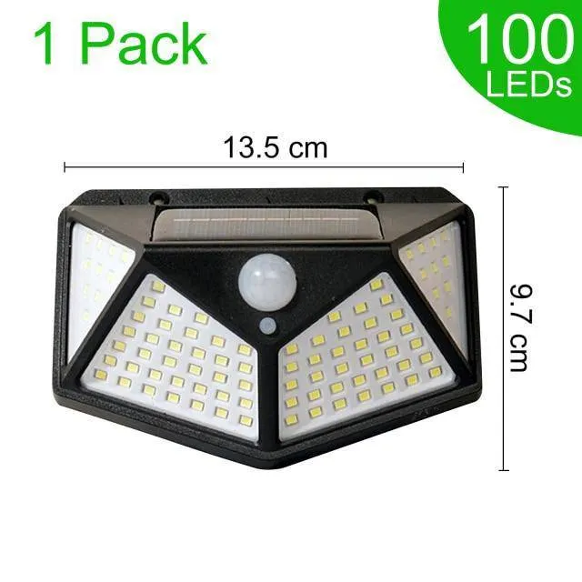 Solar Motion Sensor LED Lights Wall Lamp 3 Adjustable Heads 270 Wide Angle Illumination