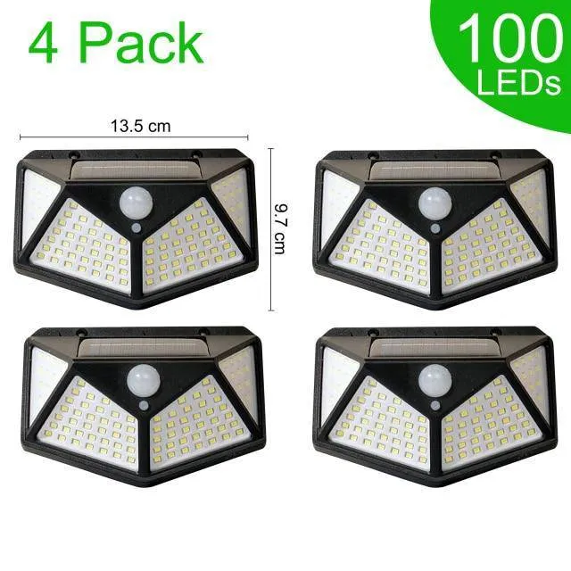 Solar Motion Sensor LED Lights Wall Lamp 3 Adjustable Heads 270 Wide Angle Illumination