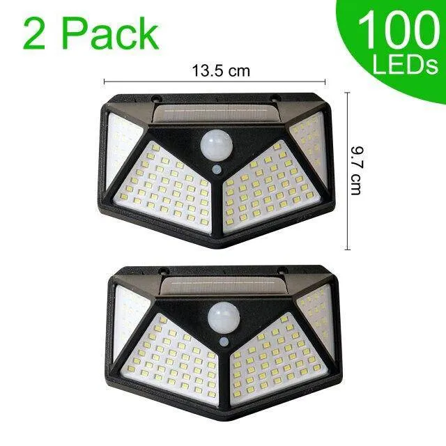 Solar Motion Sensor LED Lights Wall Lamp 3 Adjustable Heads 270 Wide Angle Illumination