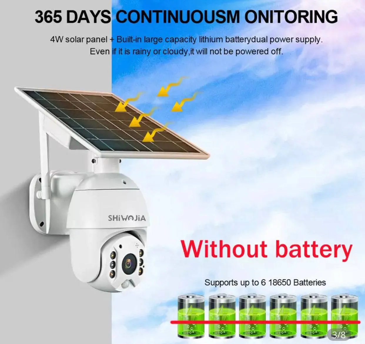 Solar Panel Camera Wifi Version Smart Home Surveillance