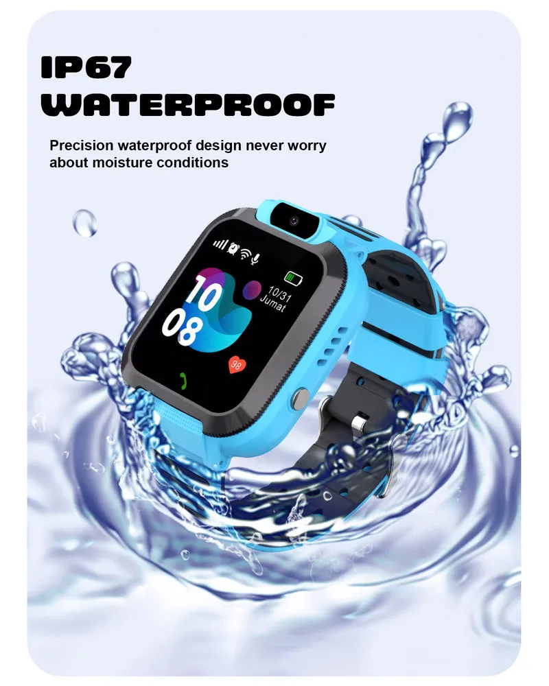 Spiky Basilisk Kids' Cute Waterproof Smartwatch With GPS - Black