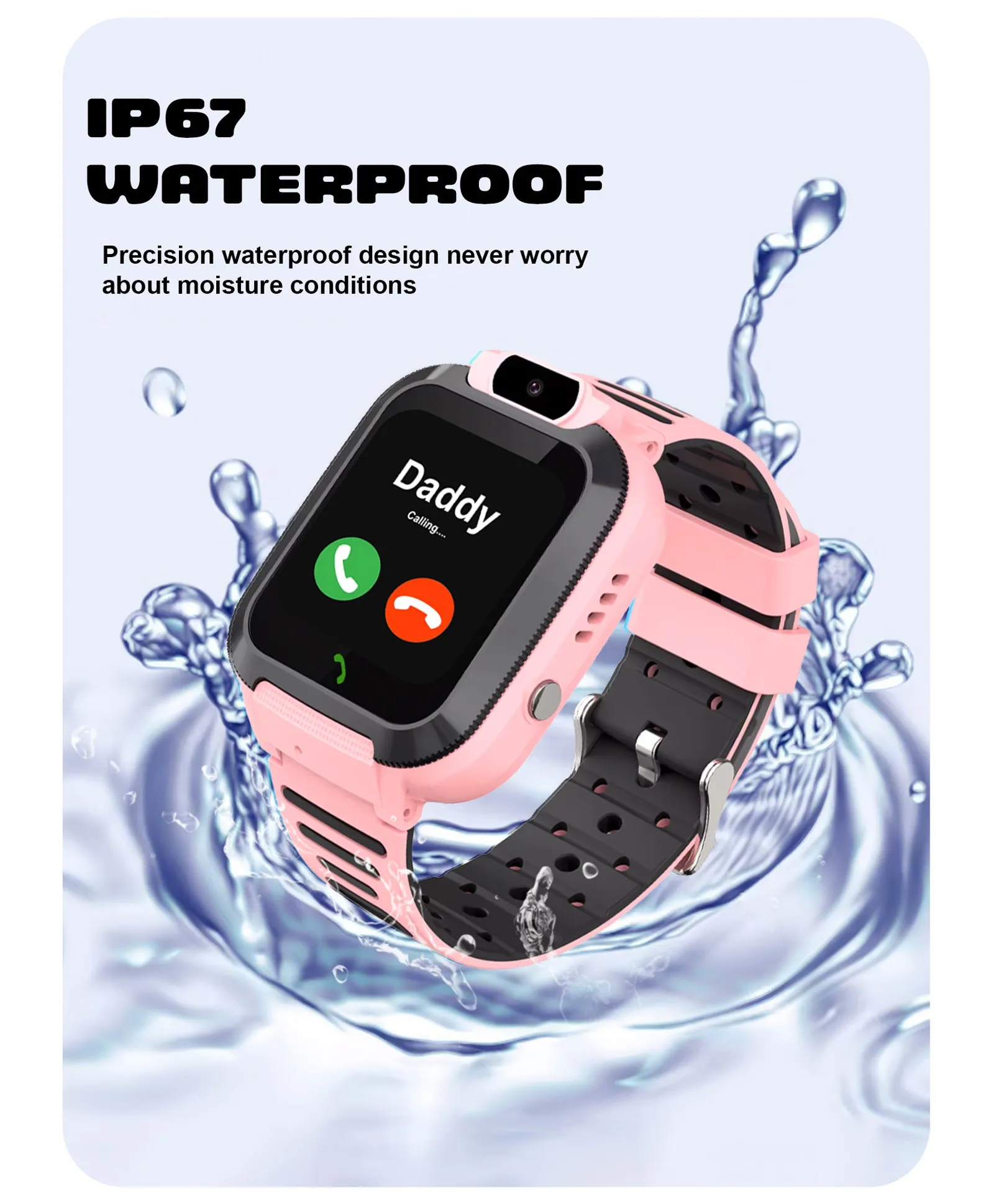 Spiky Basilisk Kids' Cute Waterproof Smartwatch With GPS - Black