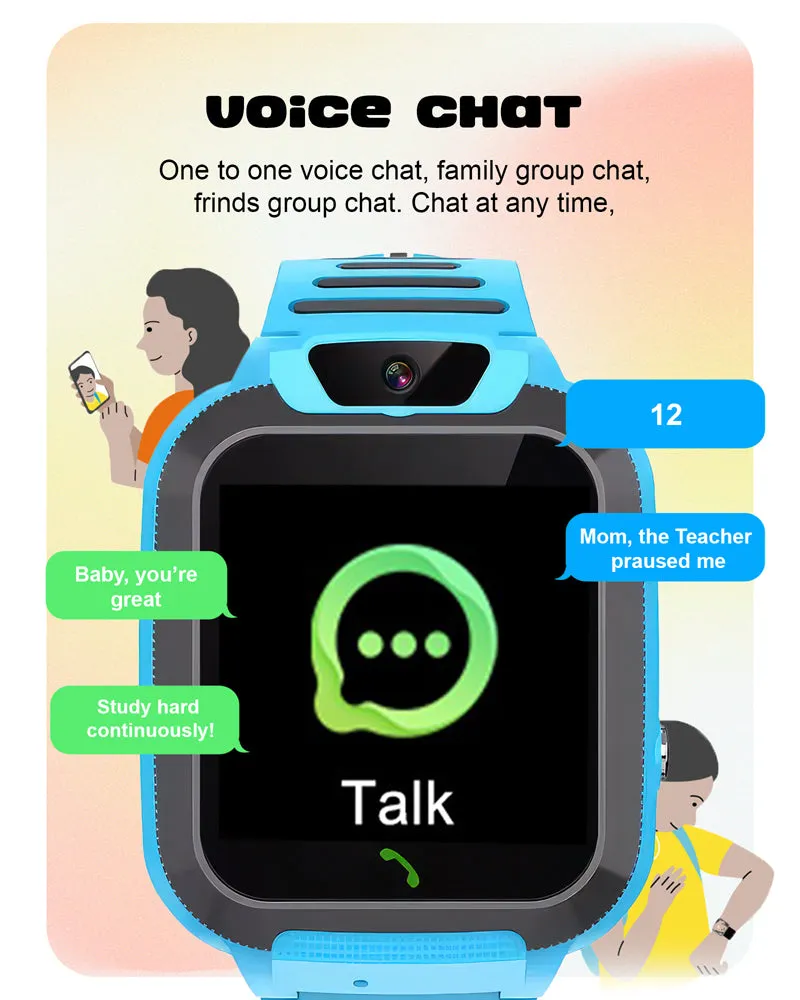 Spiky Basilisk Kids' Cute Waterproof Smartwatch With GPS - Black
