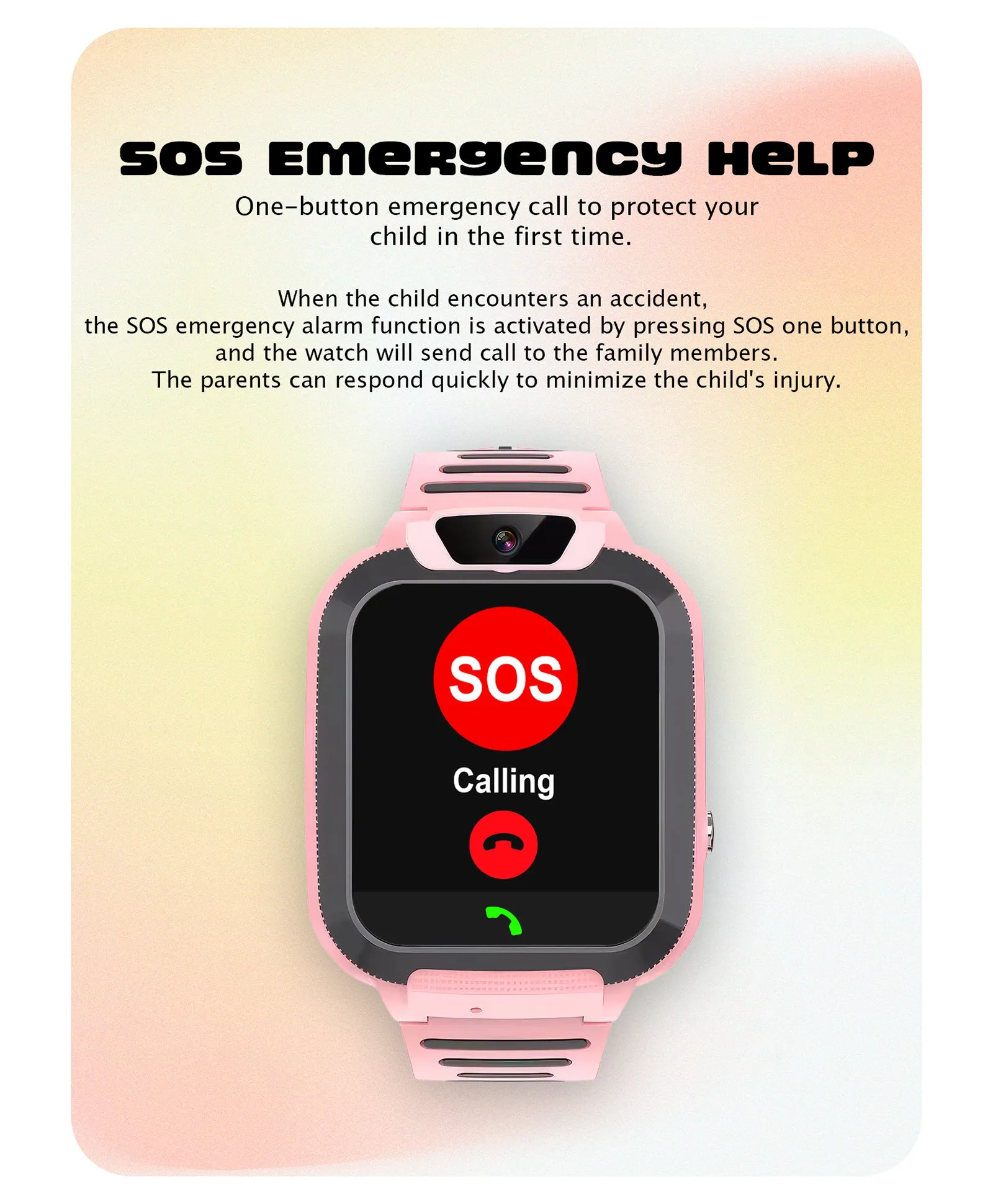 Spiky Basilisk Kids' Cute Waterproof Smartwatch With GPS - Black
