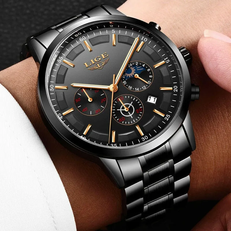 Sport Quartz Clock Mens Watches Top Brand Luxury Business Waterproof Watch