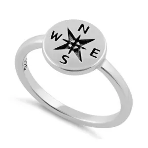 Sterling Silver CompassRing Boho Casual Jewelry Size 6