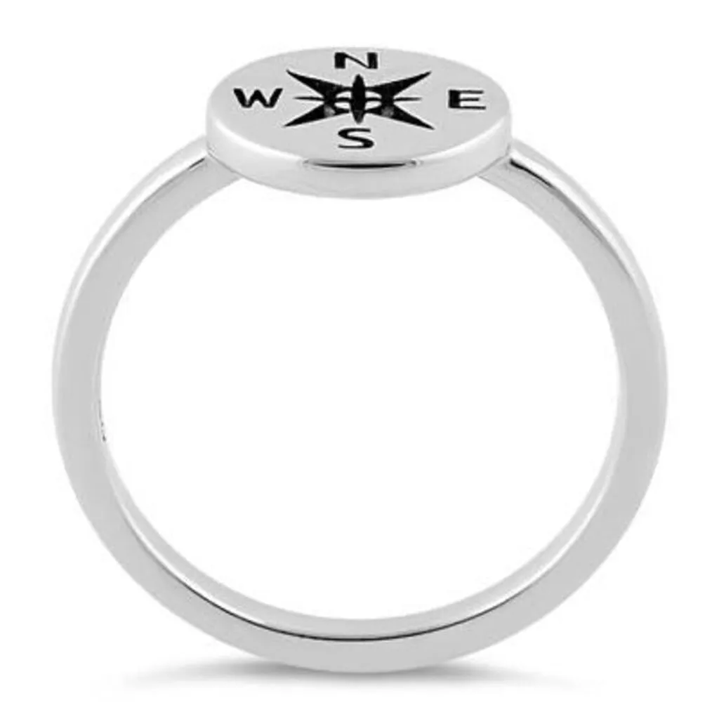 Sterling Silver CompassRing Boho Casual Jewelry Size 6